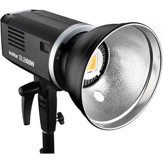 Godox SLB60W Led Kit with Reflector Dish Mounted