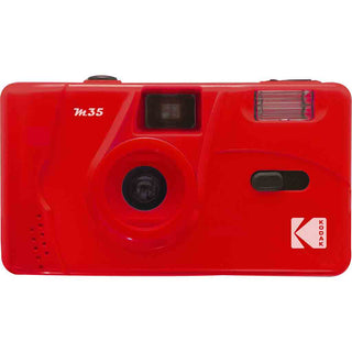 Front Side of the Kodak M35 Film Camera with Flash Flame Scartlett