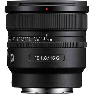 Top Side of the Sony FE 16mm f/1.8 G Lens